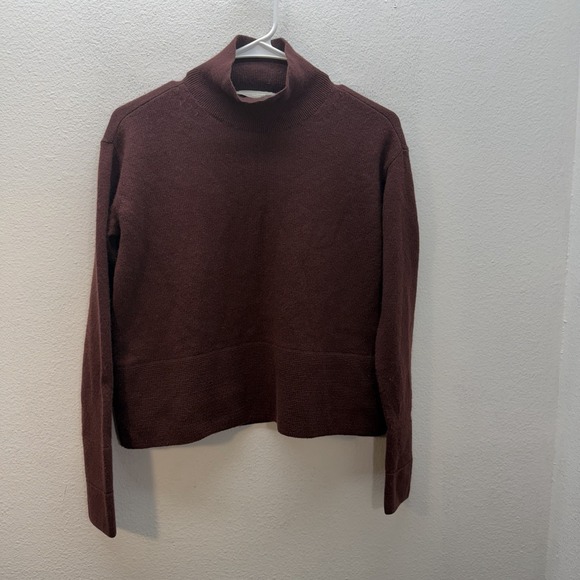 Everlane Sweaters - EVERLANE Brown 100% Cashmere Mock Neck Boxy Sweater SZ XXS Minimalist Academia